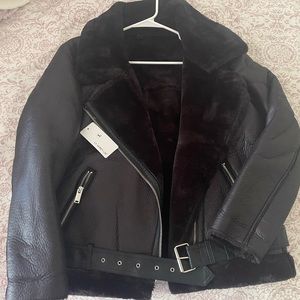 Faux-leather jacket